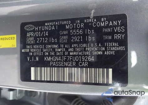 2015 Hyundai Genesis 5.0 из США, поврежденный, VIN KMHGN4JF7FU019264